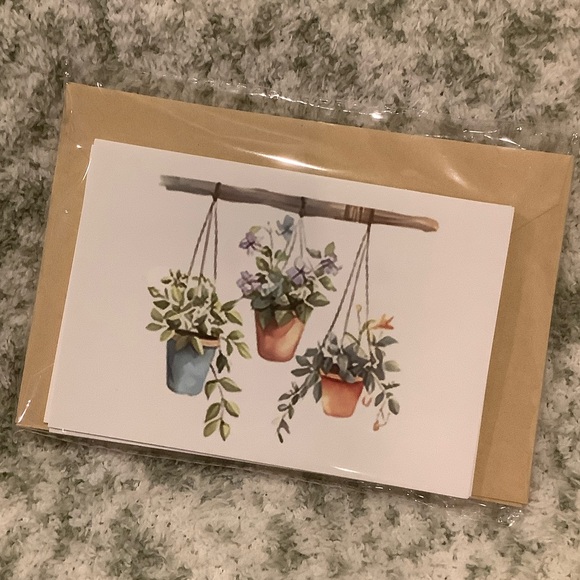 artistic creations Other - Hanging Plants Watercolor Note Cards Greeting Cards Set of 6 NWT Handcrafted